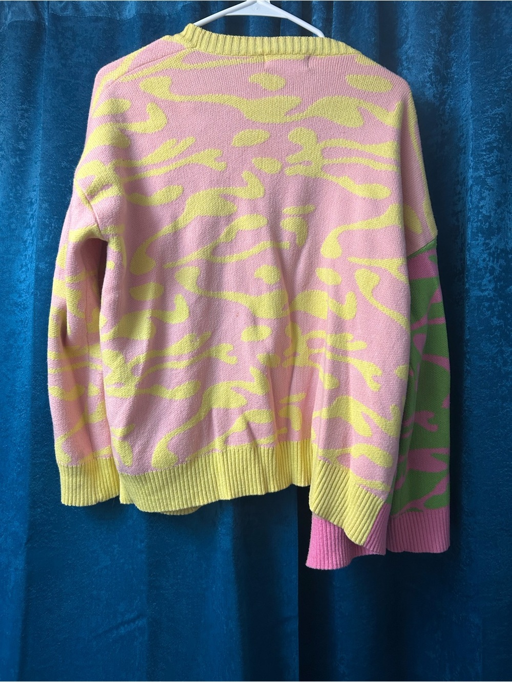 Cider Pastel Colorblock Cardigan Sweater — Pink, Green, Yellow - Picture 3 of 4